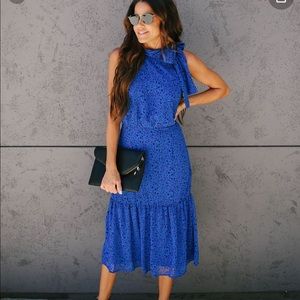 Vici Sunday Blues Tie Ruffle Dress